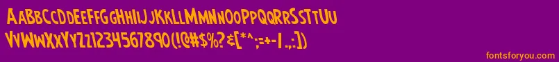 Шрифт Earthsmightiestleft – оранжевые шрифты на фиолетовом фоне