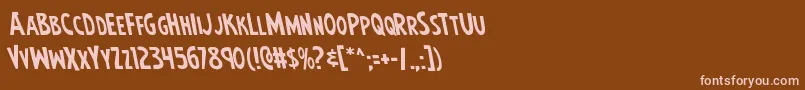 Earthsmightiestleft Font – Pink Fonts on Brown Background