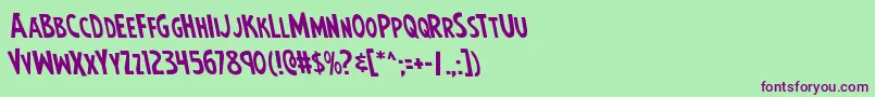 Earthsmightiestleft Font – Purple Fonts on Green Background