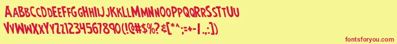 Earthsmightiestleft Font – Red Fonts on Yellow Background