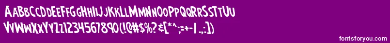 Шрифт Earthsmightiestleft – белые шрифты на фиолетовом фоне