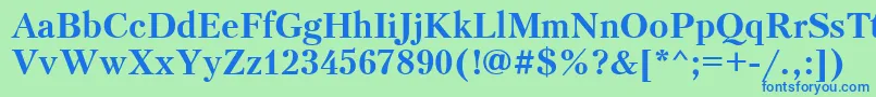 PetersburgBoldCyrillic-Schriftart – Blaue Schriften auf grünem Hintergrund