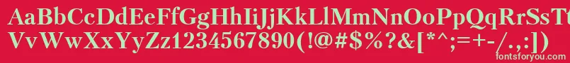 Czcionka PetersburgBoldCyrillic – zielone czcionki na czerwonym tle