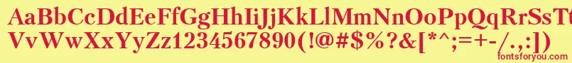PetersburgBoldCyrillic Font – Red Fonts on Yellow Background