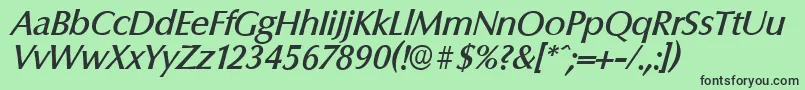 ColumbiaserialMediumItalic Font – Black Fonts on Green Background