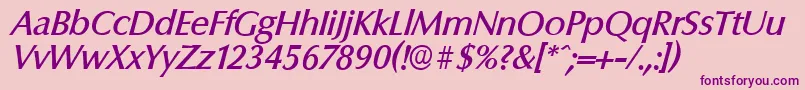 ColumbiaserialMediumItalic Font – Purple Fonts on Pink Background