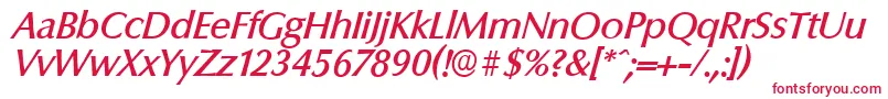 フォントColumbiaserialMediumItalic – 赤い文字