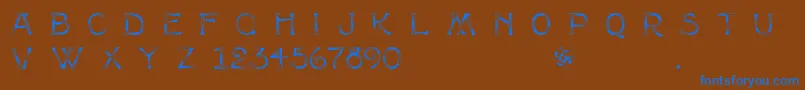 Multiform Font – Blue Fonts on Brown Background