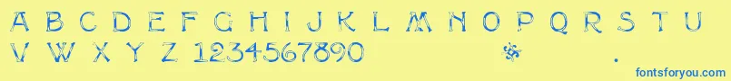 Multiform Font – Blue Fonts on Yellow Background