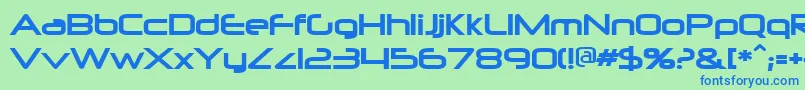 フォントNeurpoli – 青い文字は緑の背景です。