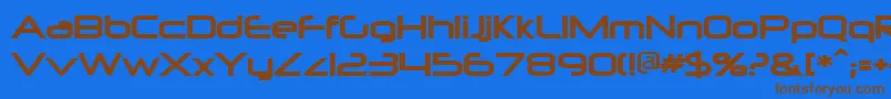 Neurpoli-Schriftart – Braune Schriften auf blauem Hintergrund
