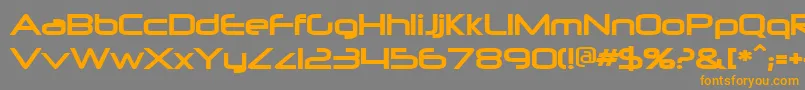 フォントNeurpoli – オレンジの文字は灰色の背景にあります。