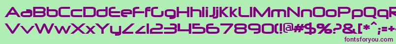 Neurpoli-Schriftart – Violette Schriften auf grünem Hintergrund