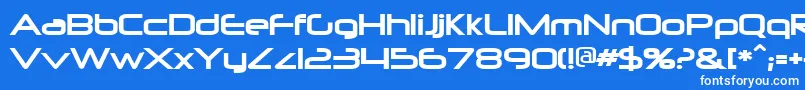 Czcionka Neurpoli – białe czcionki na niebieskim tle