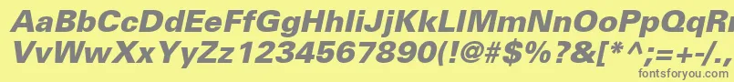 NovaBlackSsiExtraBoldItalic Font – Gray Fonts on Yellow Background