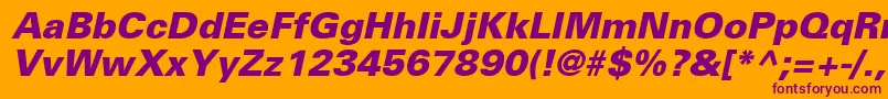 NovaBlackSsiExtraBoldItalic Font – Purple Fonts on Orange Background