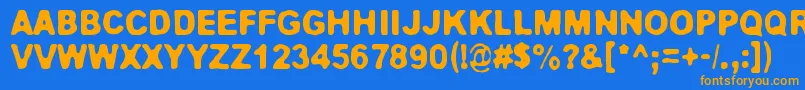 Jokioinen Font – Orange Fonts on Blue Background