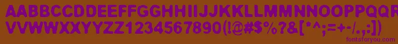 Jokioinen-Schriftart – Violette Schriften auf braunem Hintergrund