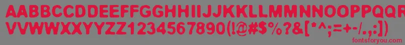 Jokioinen-Schriftart – Rote Schriften auf grauem Hintergrund