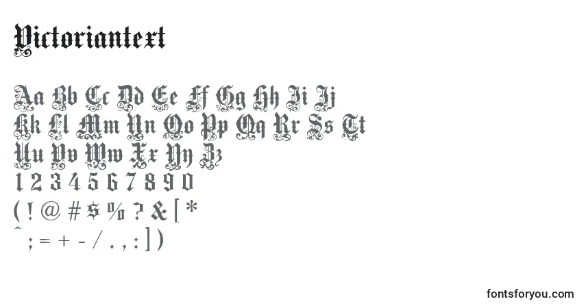 Schriftart Victoriantext – Alphabet, Zahlen, spezielle Symbole