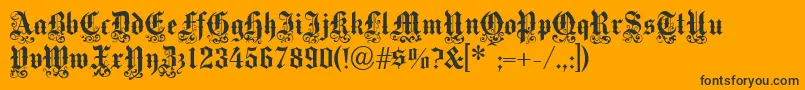 Fonte Victoriantext – fontes pretas em um fundo laranja