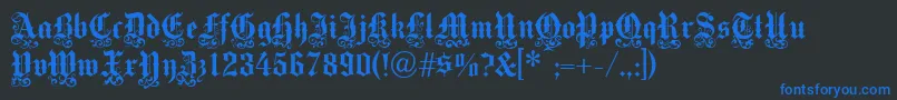 fuente Victoriantext – Fuentes Azules Sobre Fondo Negro