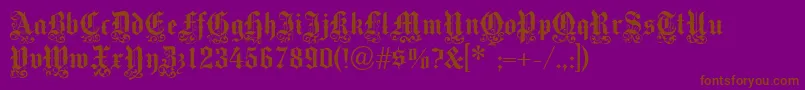 Fonte Victoriantext – fontes marrons em um fundo roxo