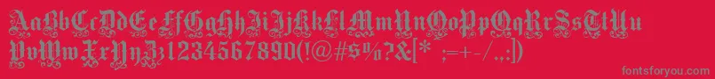 Czcionka Victoriantext – szare czcionki na czerwonym tle