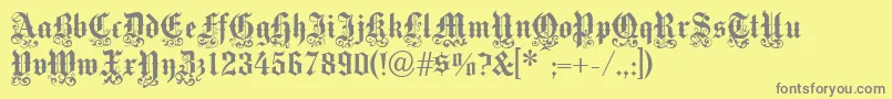 フォントVictoriantext – 黄色の背景に灰色の文字