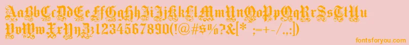 Victoriantext Font – Orange Fonts on Pink Background