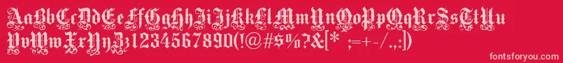Fonte Victoriantext – fontes rosa em um fundo vermelho
