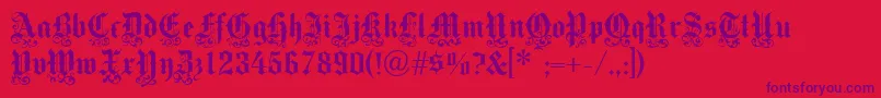 フォントVictoriantext – 赤い背景に紫のフォント