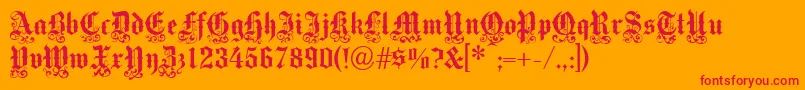 Victoriantext Font – Red Fonts on Orange Background