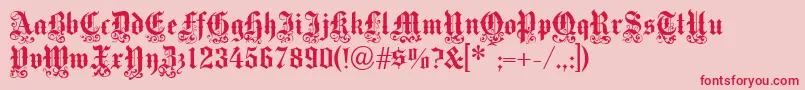 フォントVictoriantext – ピンクの背景に赤い文字