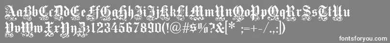Victoriantext-Schriftart – Weiße Schriften auf grauem Hintergrund