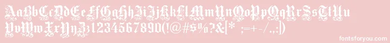 fuente Victoriantext – Fuentes Blancas Sobre Fondo Rosa