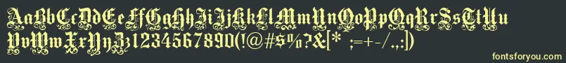 fuente Victoriantext – Fuentes Amarillas Sobre Fondo Negro