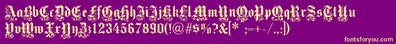 フォントVictoriantext – 紫の背景に黄色のフォント