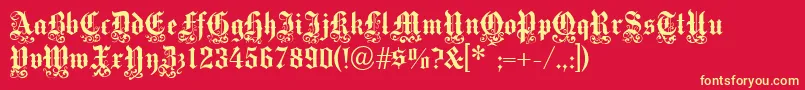 Victoriantext Font – Yellow Fonts on Red Background