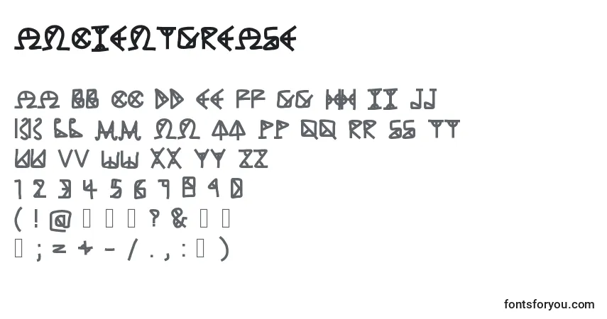 Шрифт AncientGrease – алфавит, цифры, специальные символы