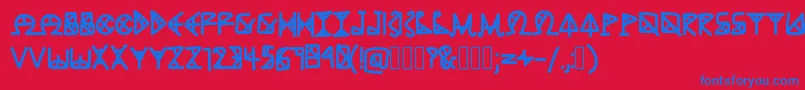 Czcionka AncientGrease – niebieskie czcionki na czerwonym tle