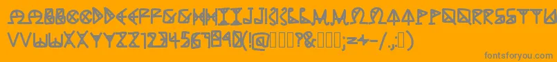 AncientGrease-Schriftart – Graue Schriften auf orangefarbenem Hintergrund