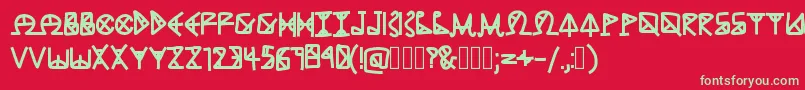 AncientGrease Font – Green Fonts on Red Background
