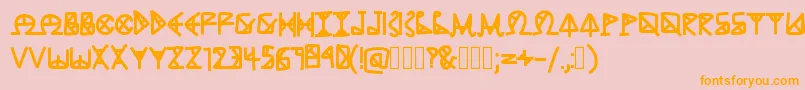 Police AncientGrease – polices orange sur fond rose
