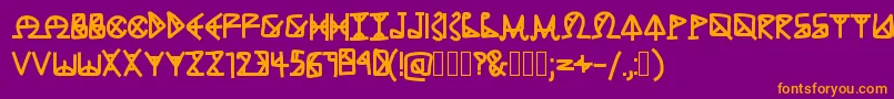 AncientGrease Font – Orange Fonts on Purple Background