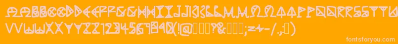 AncientGrease Font – Pink Fonts on Orange Background