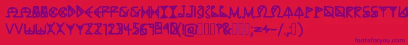 AncientGrease Font – Purple Fonts on Red Background