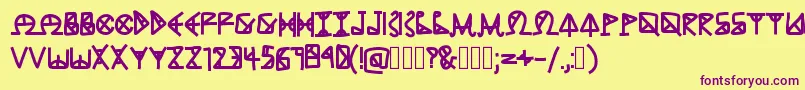 AncientGrease Font – Purple Fonts on Yellow Background