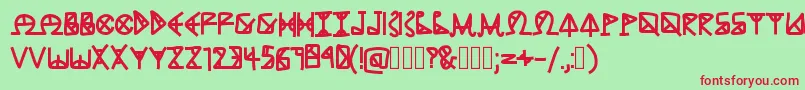 AncientGrease Font – Red Fonts on Green Background