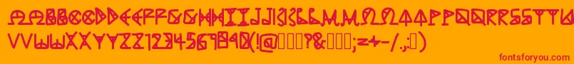 AncientGrease-Schriftart – Rote Schriften auf orangefarbenem Hintergrund